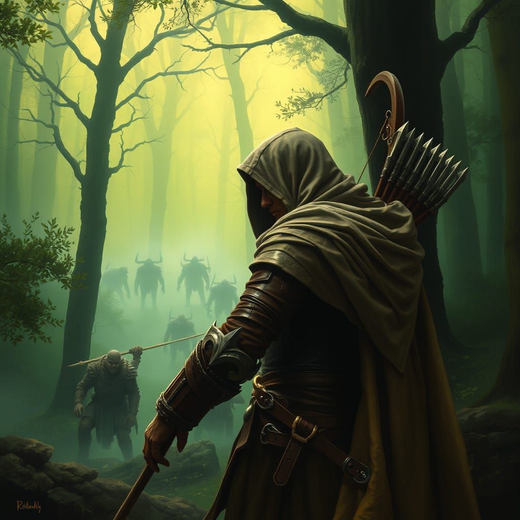 Galadhrim Warrior, Orophin, Readies Bow in Lothlórien's Nort...