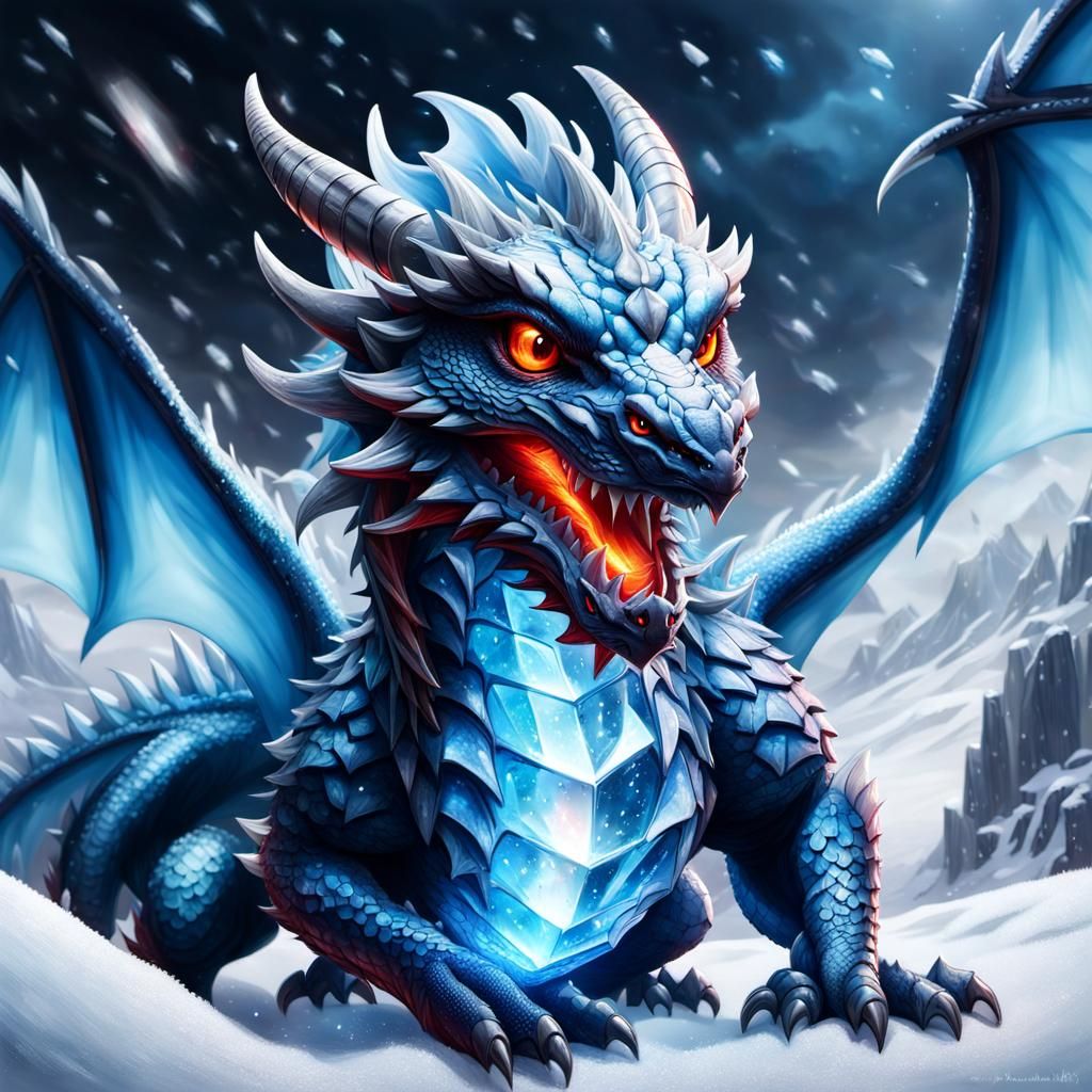 Crystal Blue Dragon Shattering: Hyperrealistic Concept Art