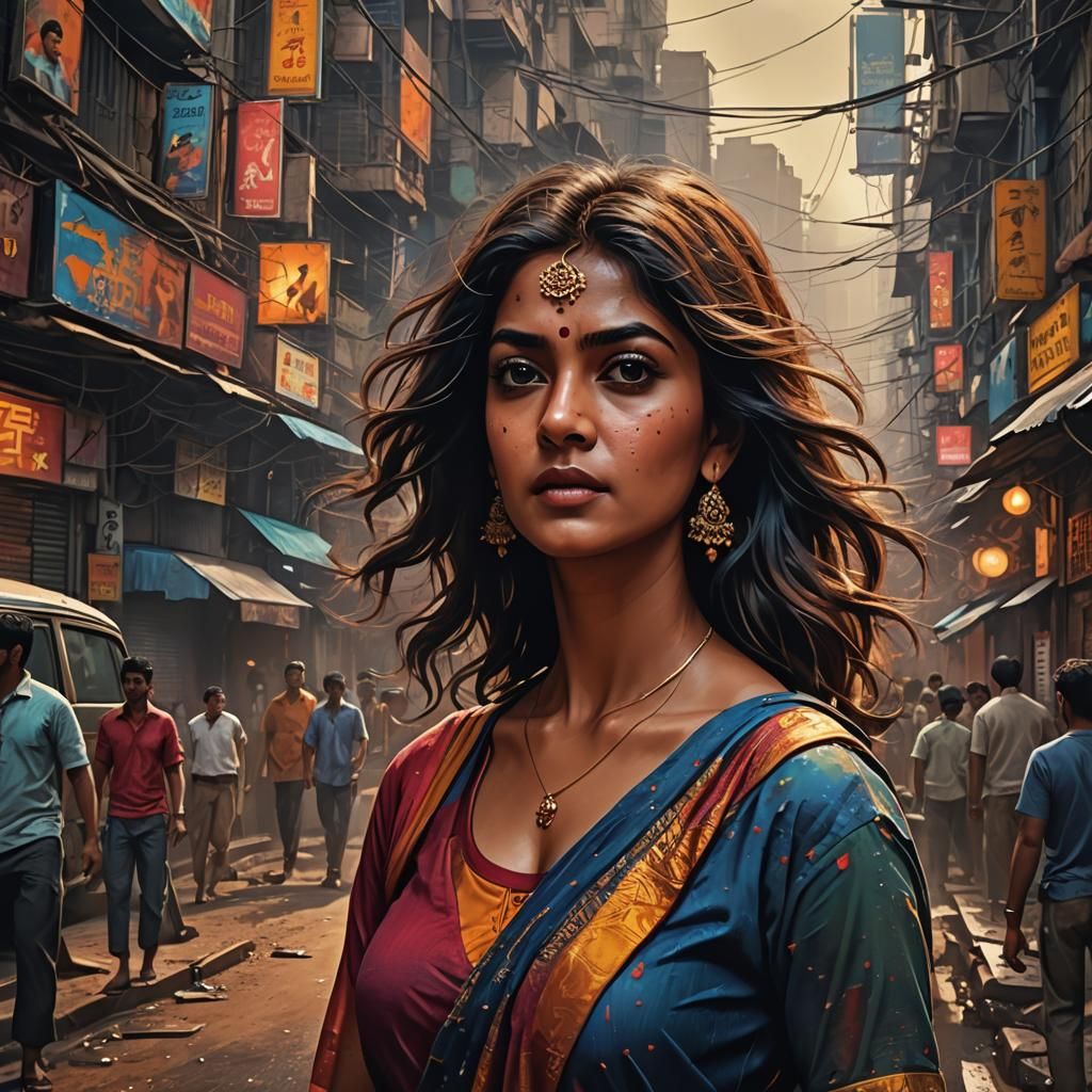 Bollywood Star Movie Poster in Deep Color