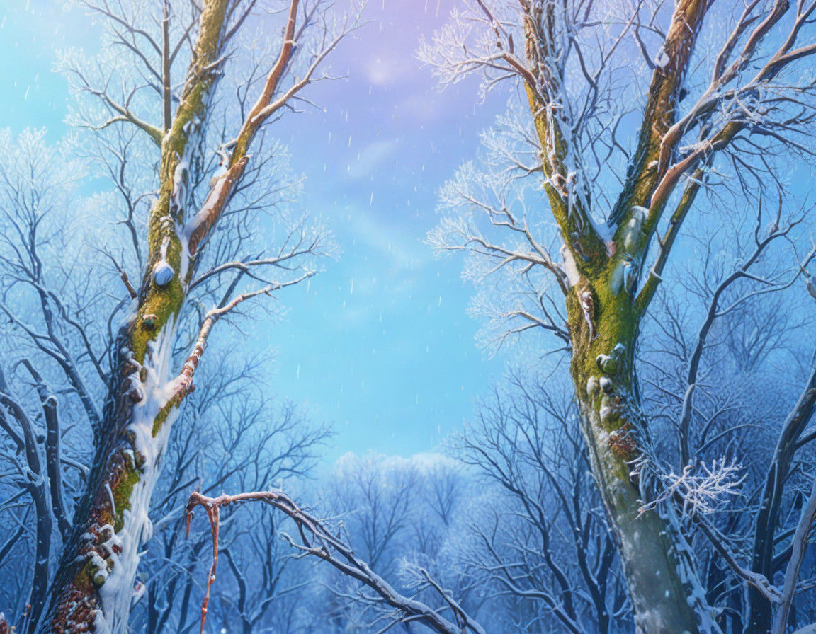 Enchanted Winter Wonderland in Vibrant Hues