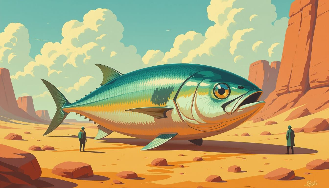 Sardine Stone in Dreamlike Digital Art Style