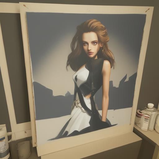 Abstract Paint Swirls Generated by AI