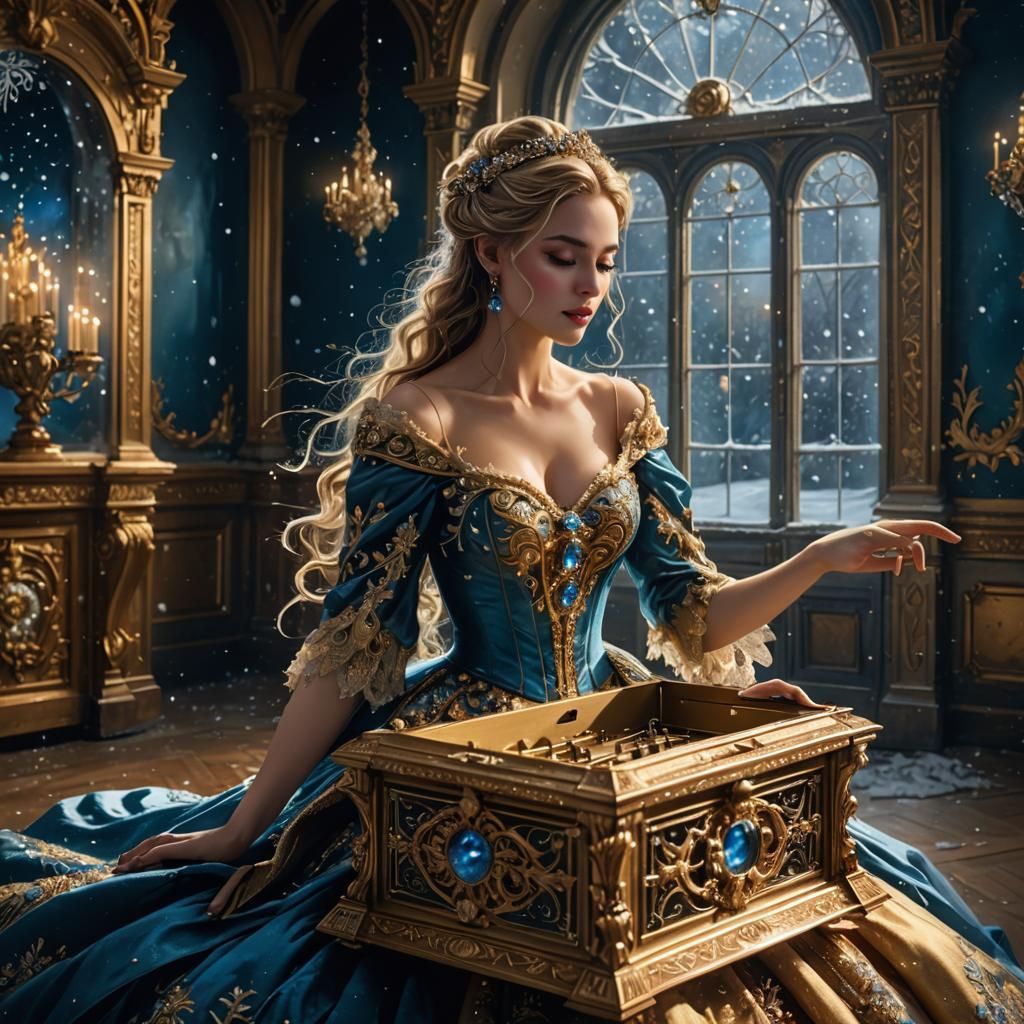 Magical Winter Scene Unfolds from Music Box