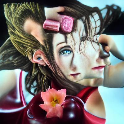 Hyperrealistic Aerith Gainsborough Portrait
