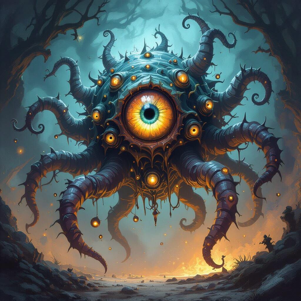 Xanathar the Beholder in Fantasy Art Style