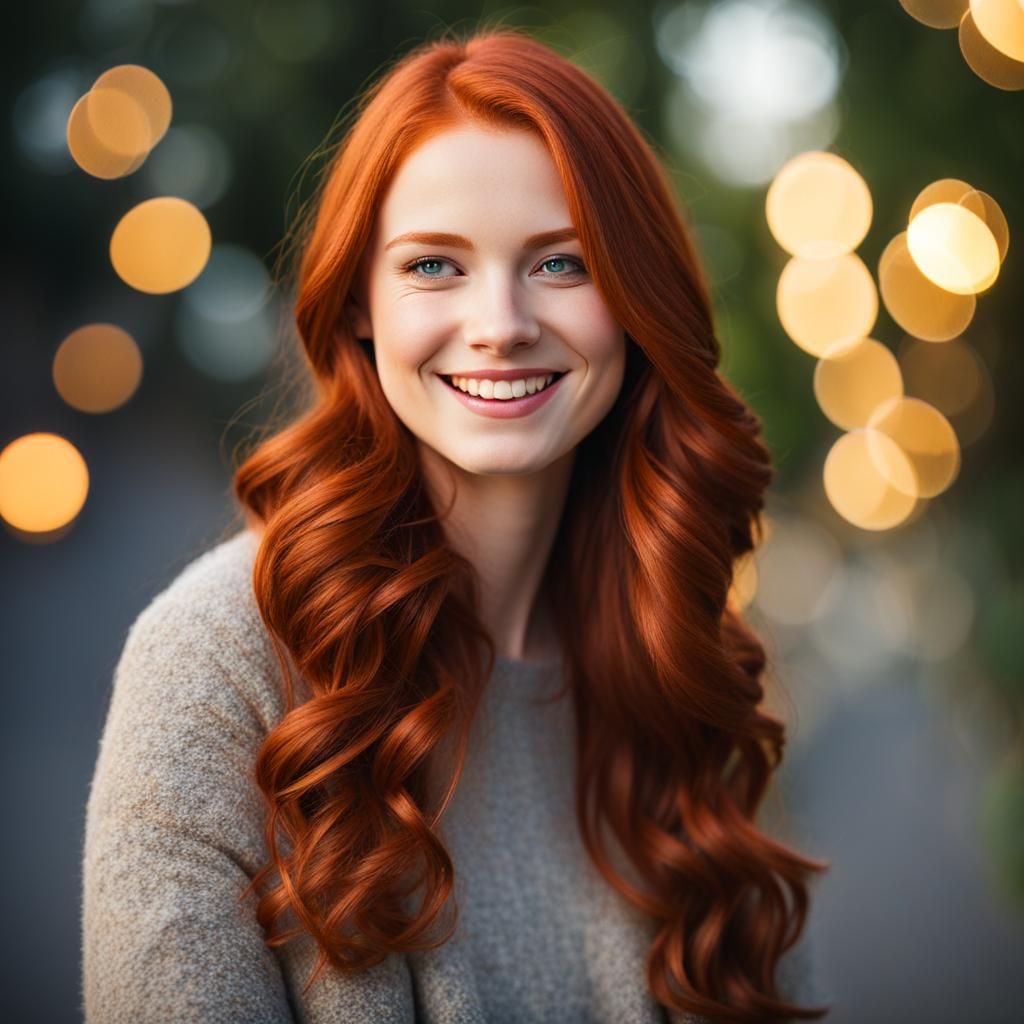 Redhead Smiling: Professional Photography Cover Girl