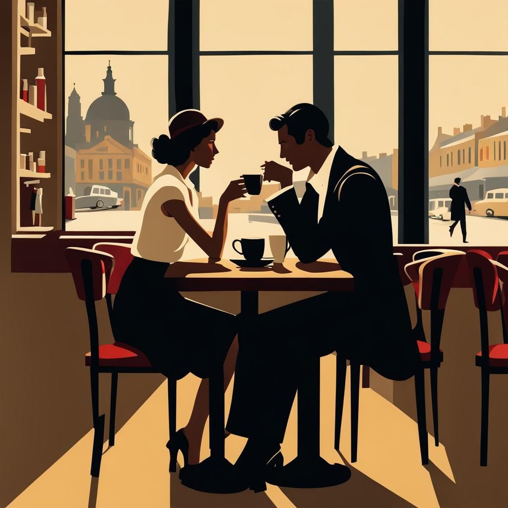 Romantic Decadence in a Lively Coffee Shop