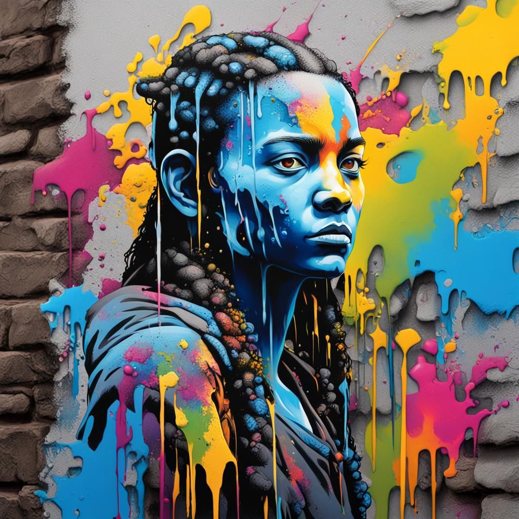 Colorful Graffiti Avatar in Street Art Style