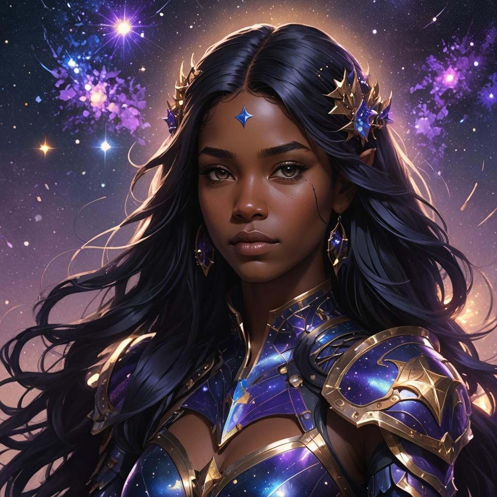 Starry Night Armor Portrait in Artgerm Style
