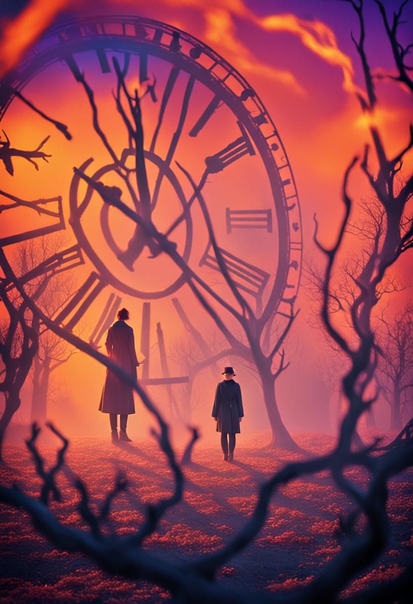 Surreal Dreamscapes of a Mysterious Woman in a Melting Clock...