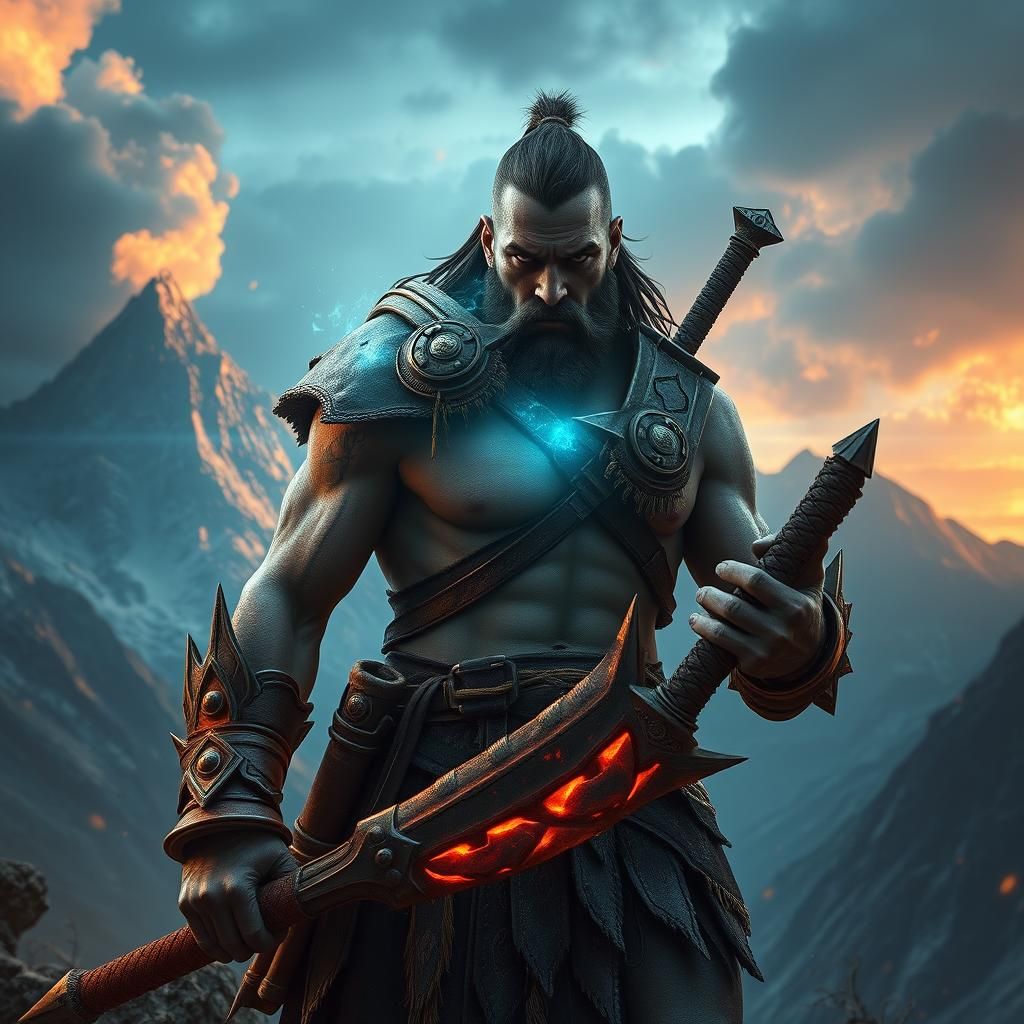 Plasma Barbarian Warrior in Unreal Engine 5 Style