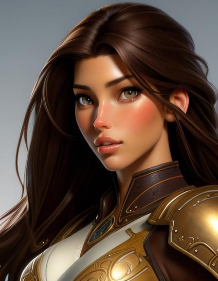 Portrait of a Young Woman in Digital Painting Style