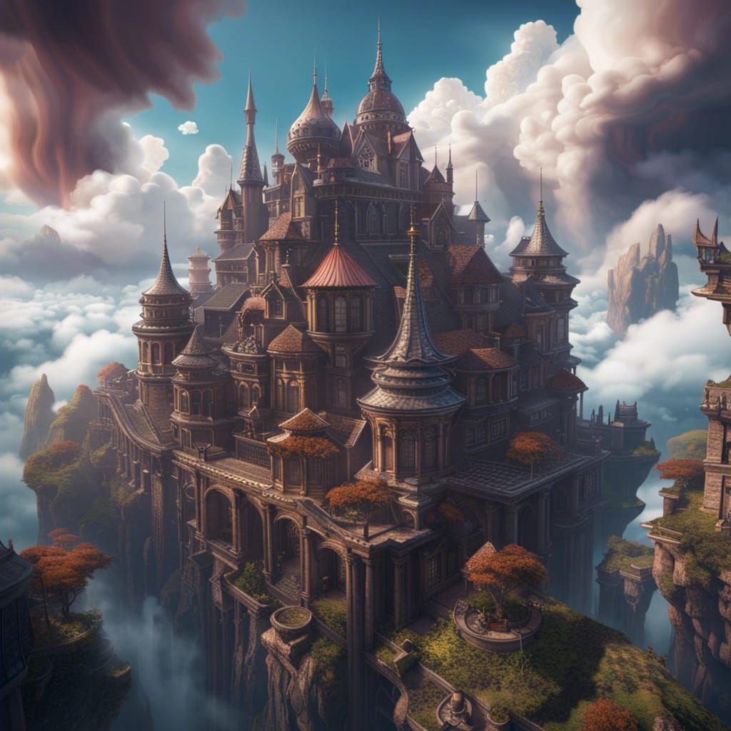 Fantasy city in the clouds (B)