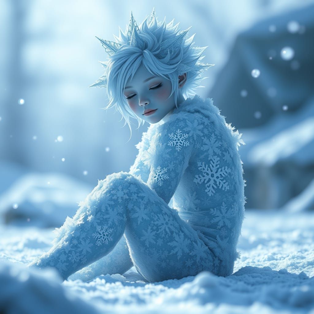 Ethereal Snow Maiden in Vivid Digital Art