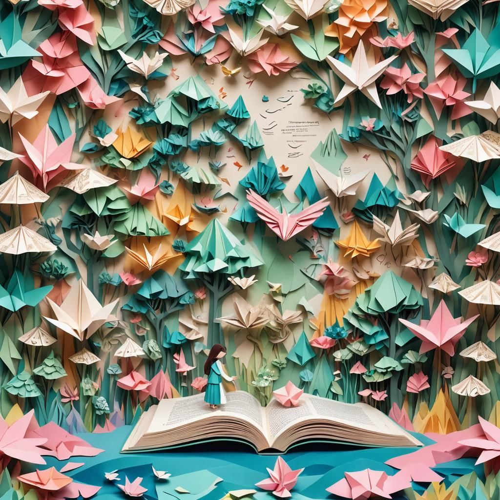 Origami Book of Life in Digital Paper Art