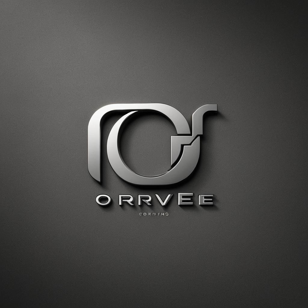 Minimalist 3D Metallic Logo Design on Black