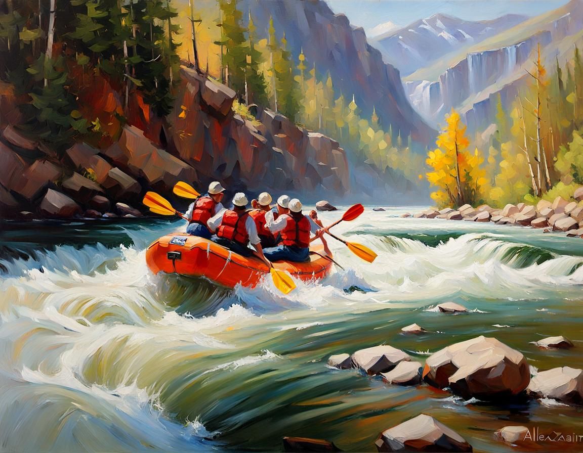 Rafting White Water Canyon in Alla Prima Style