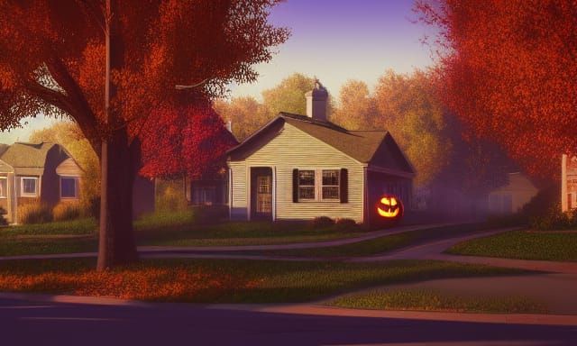 Halloween in 90s American Suburbia: Hyperrealistic Digital P...