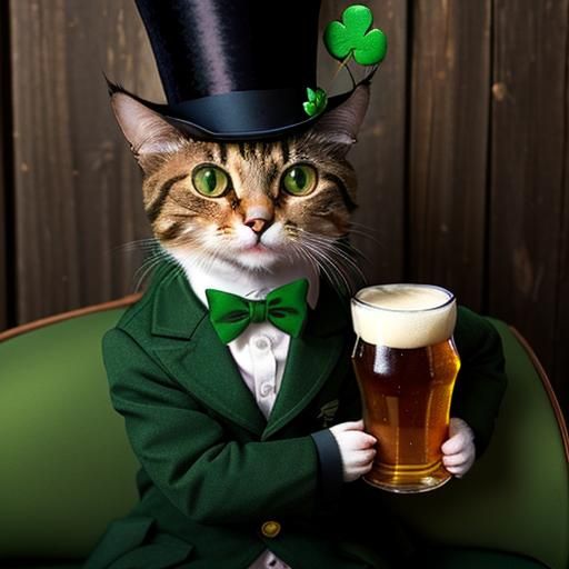 Cat Celebrates St. Patrick's Day