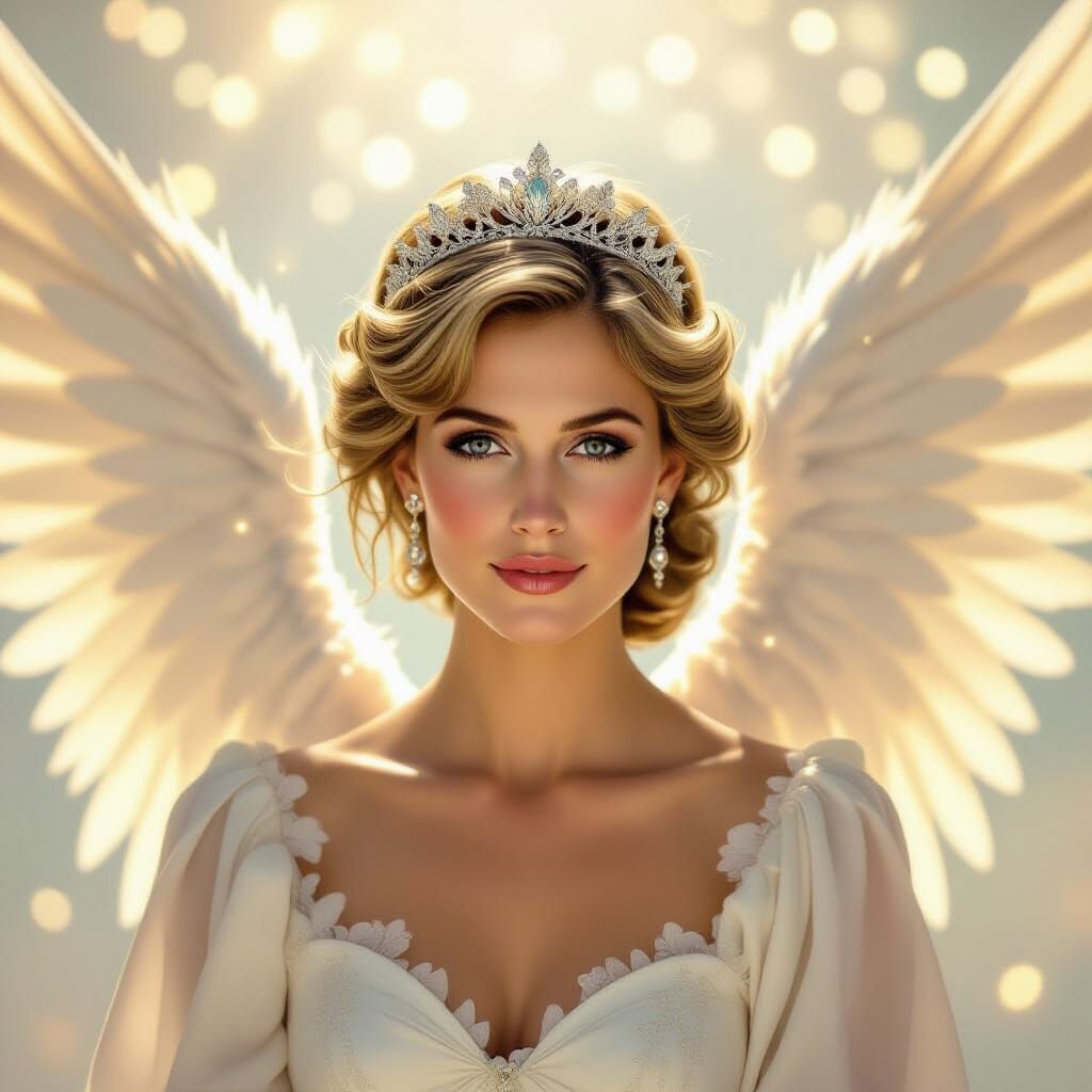 Princess Diana as Angel with Ethereal Wings