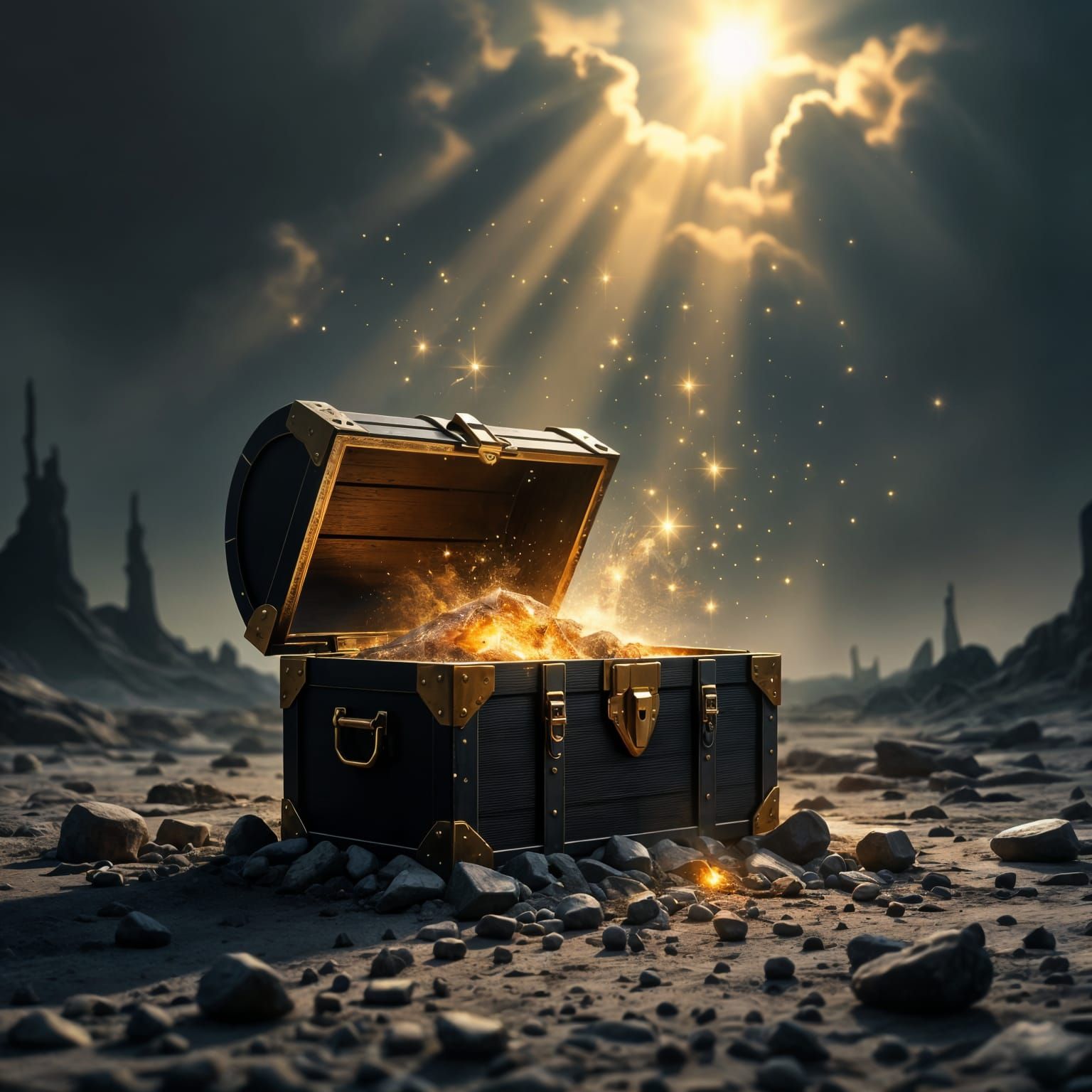 Stardust Treasure Chest in Dark Fantasy Style