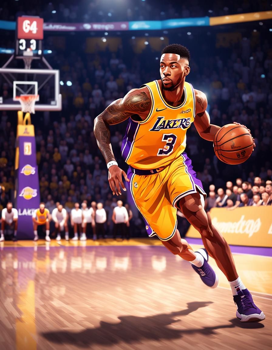 Anime Basketball Player in Action, 3D Render