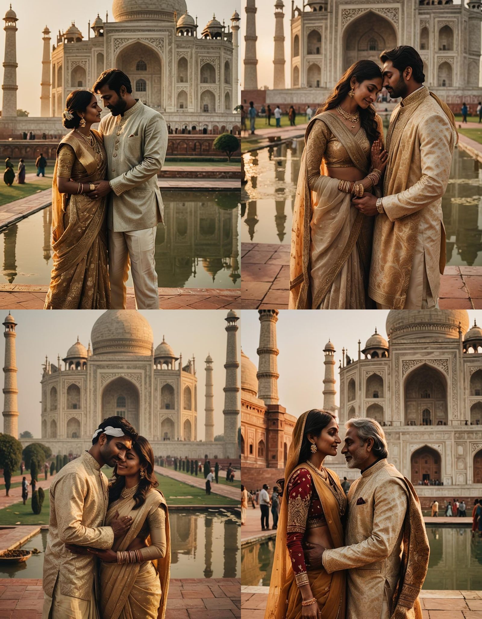 Romantic Indian Couple at the Taj Mahal