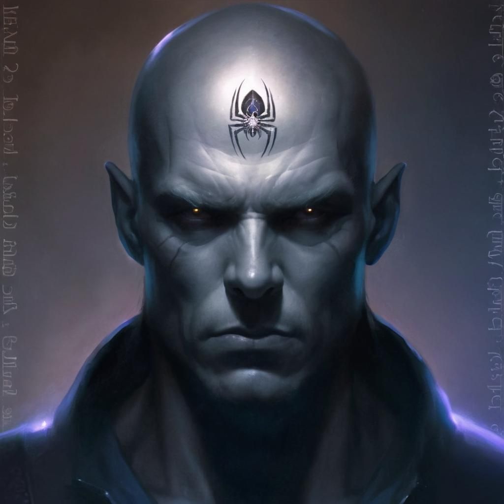 Drow Sorcerer Portrait in Dark Fantasy Illustration