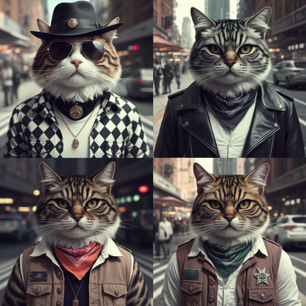 Fierce Feline Gangsters Stand Tough on City Streets