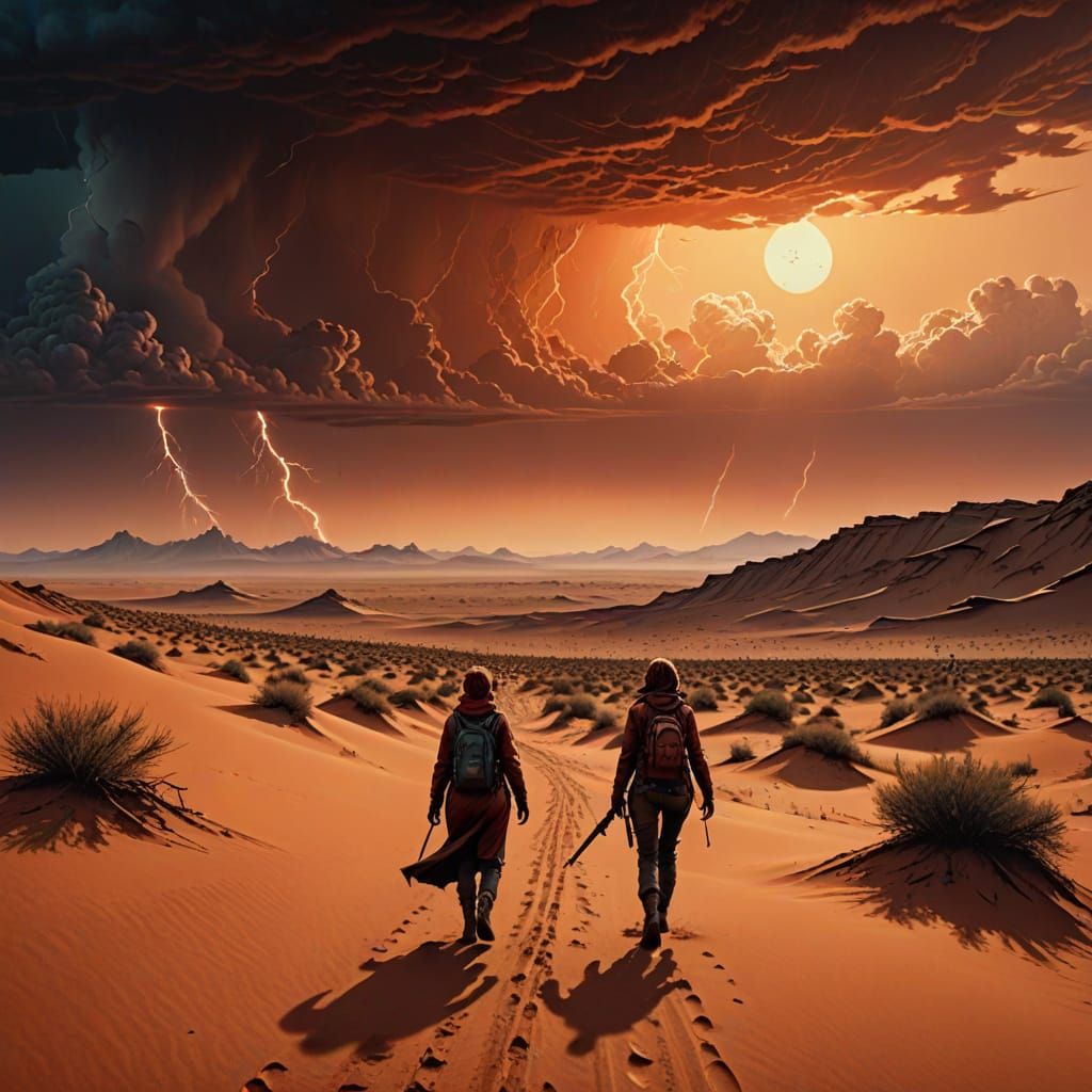 Martian Wanderer with Energy Rifle in Digital Art