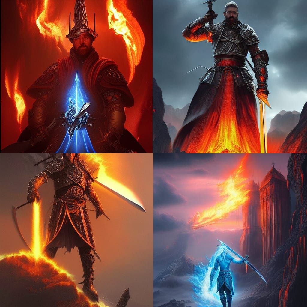Epic Swords of Fire and Ice: Digital Matte Painting