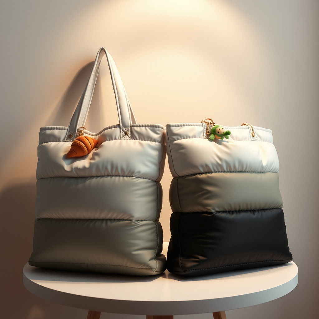 Puffer Totebags on Display as Fantasy Concept Art