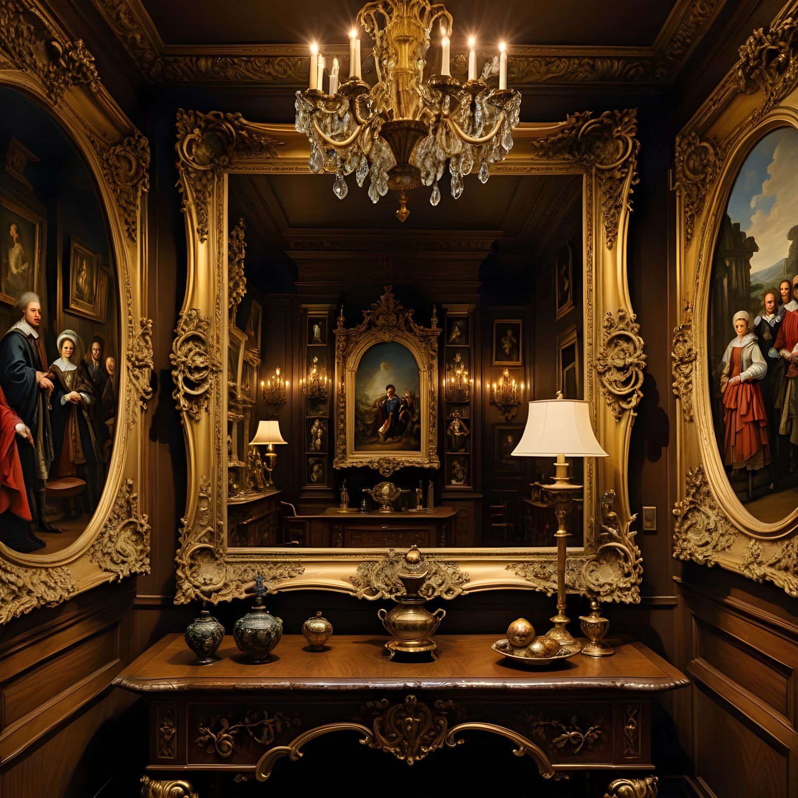 Baroque Interior with Lavish 17th-Century Art