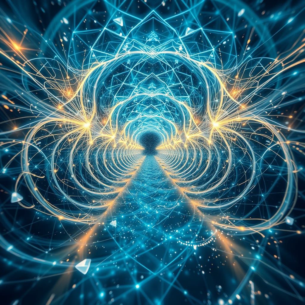 Ethereal Energy Flow Through Spacetime in Stereogram Art