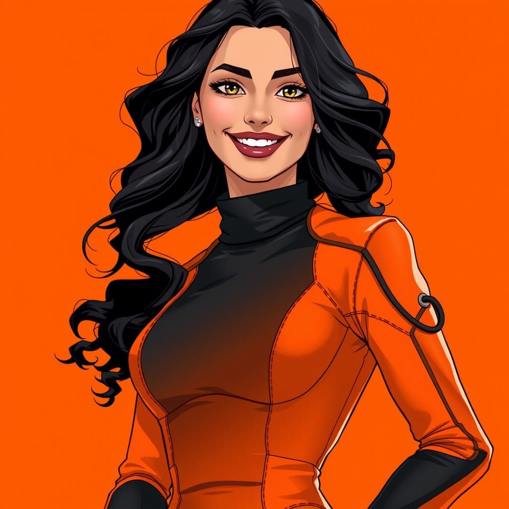 Elegant Indian Desi Anime Woman in High-Tech Spy Suit
