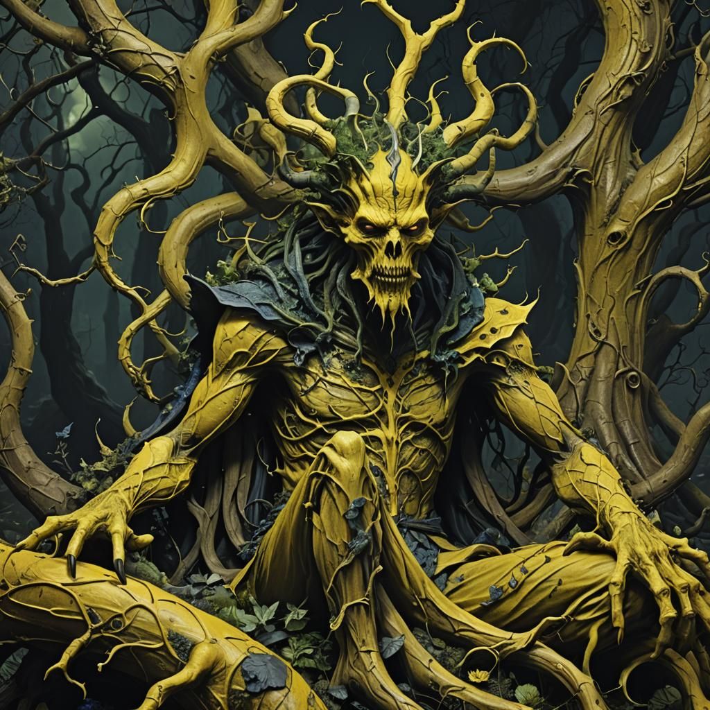Demonic King in Yellow: Lovecraftian Horror Scene