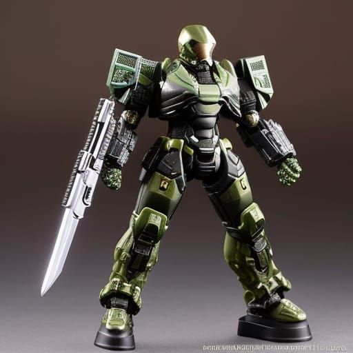 Starship trooper with .50BMG sonic bayonet HMG