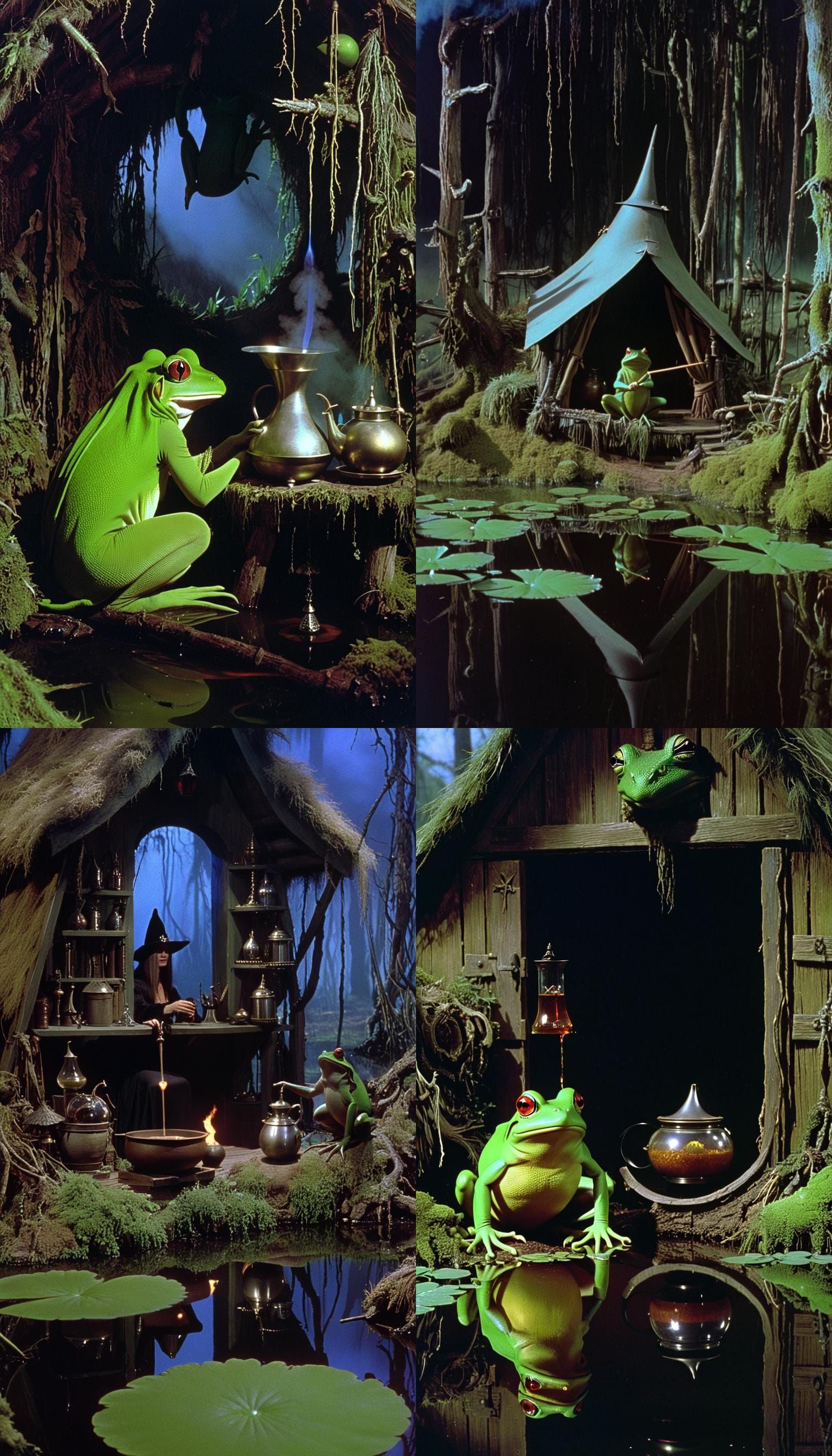 Swamp Witch Brews Potion: Dark Fantasy VHS Screengrab