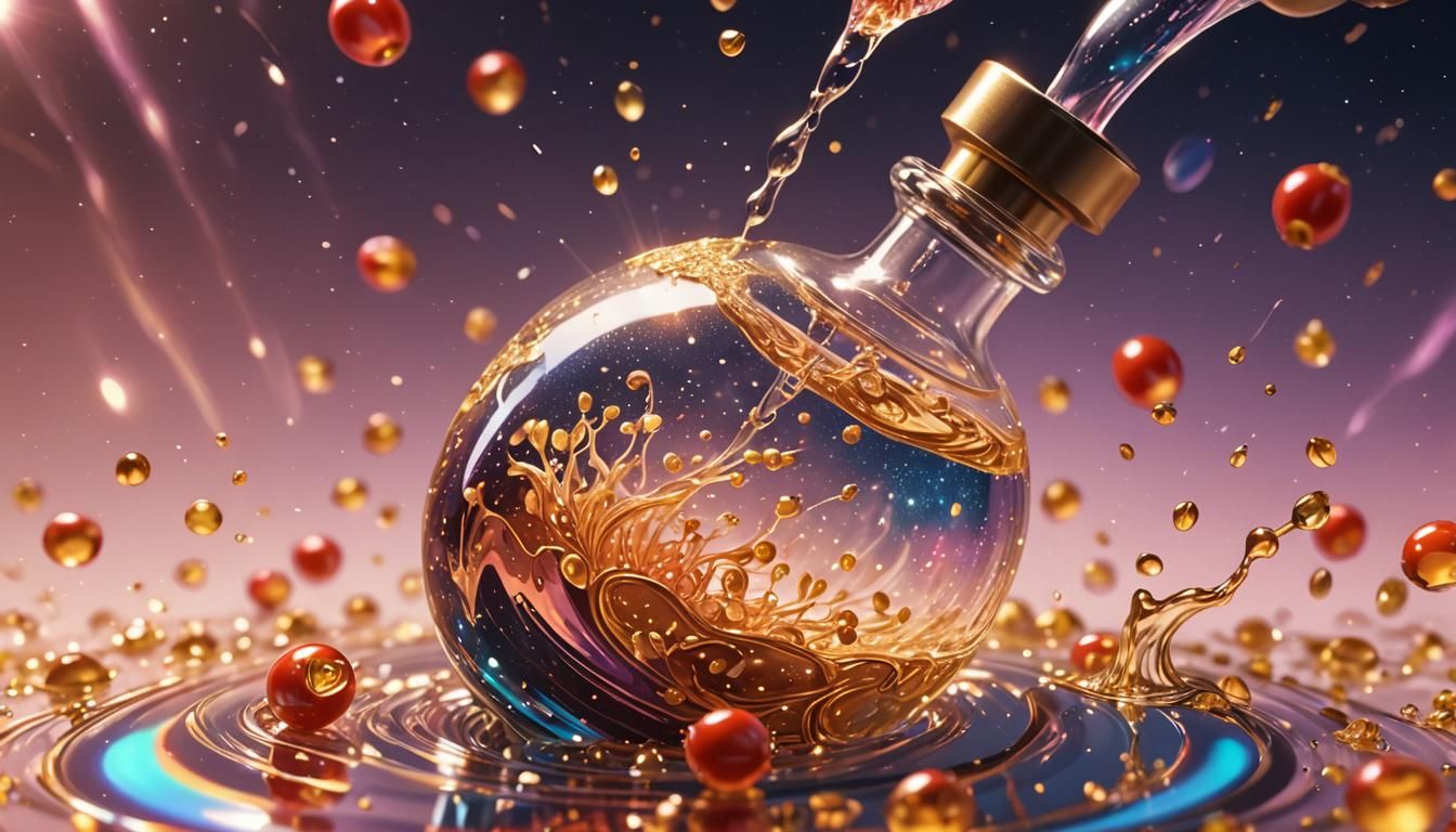 Glowing Rosehip Serum in Holographic Astral Style