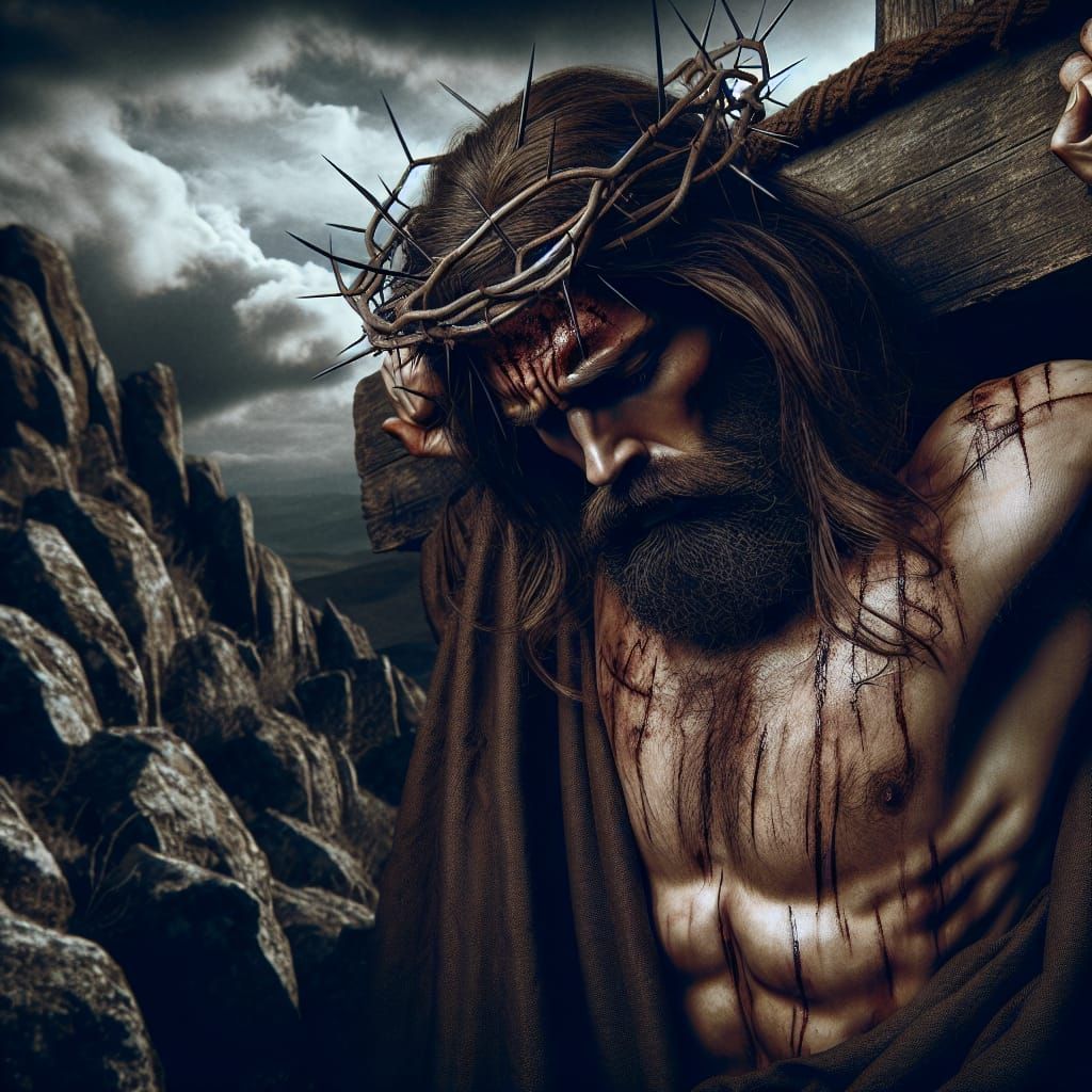 Biblical Crucifixion Scene at Golgotha