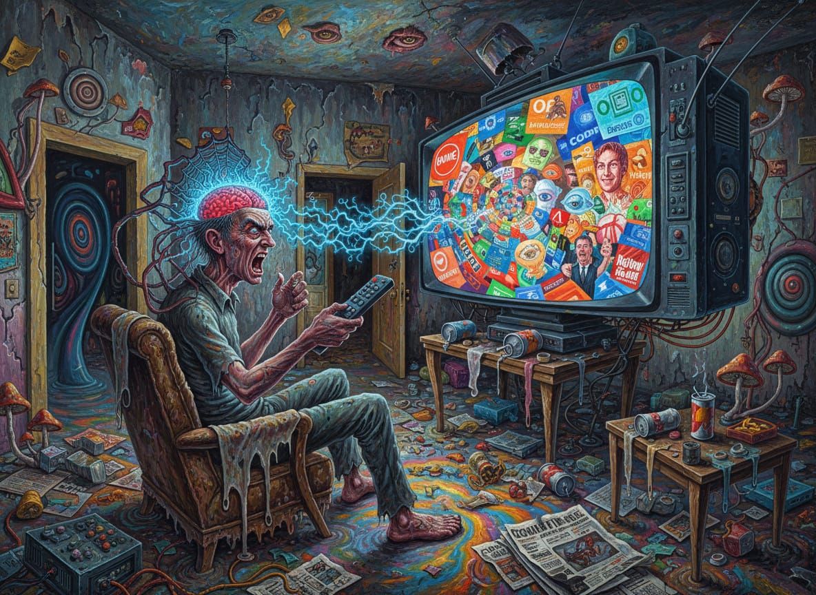 Psychedelic Surrealist Brainwashing by Television