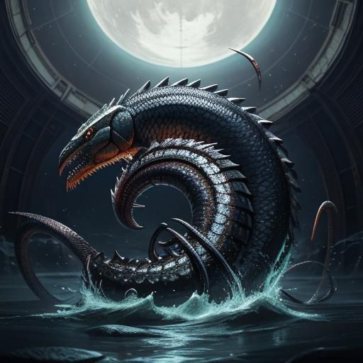 Lamprey Ouroboros in Detailed 3D Anime Style