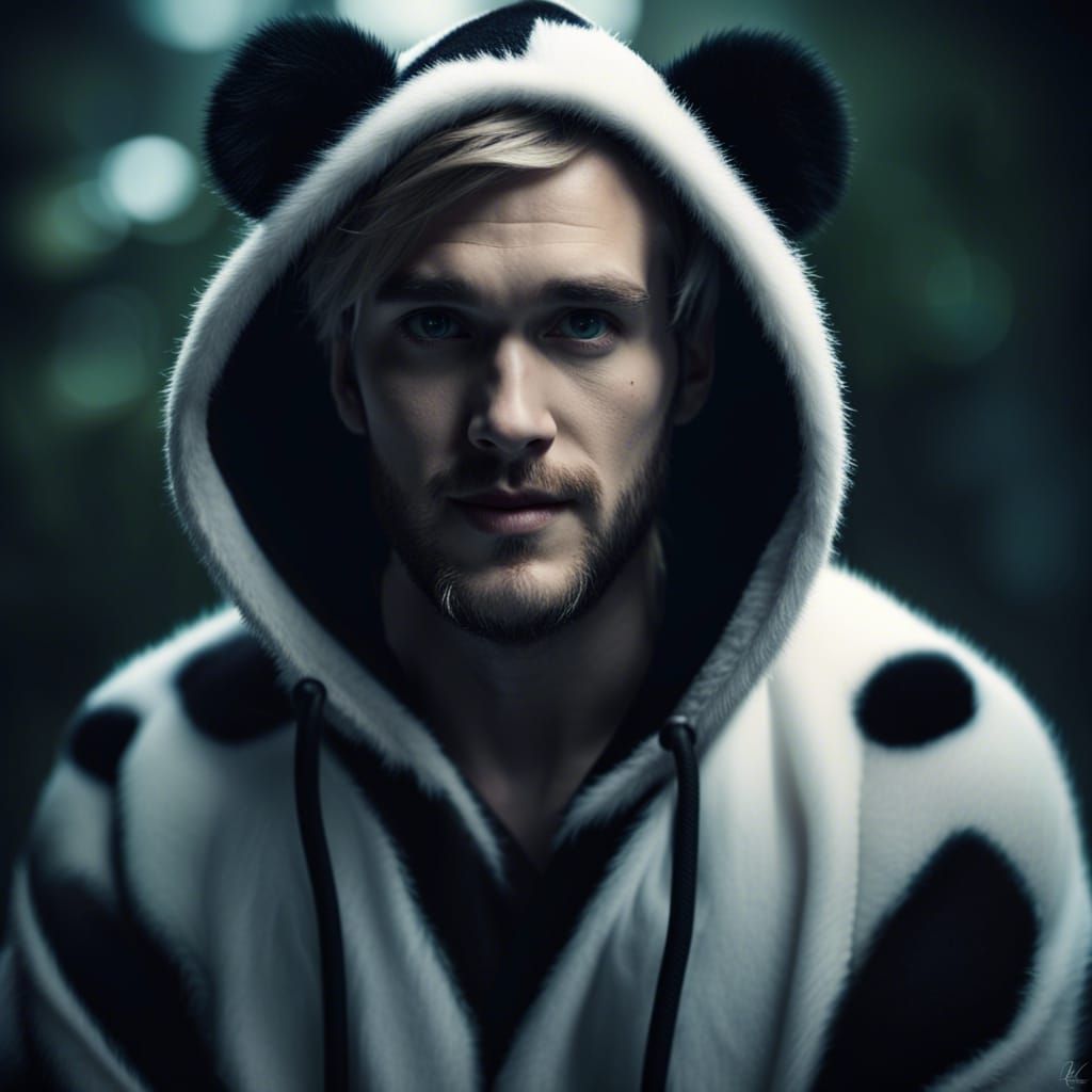 Hyperrealistic Panda Onesie Portrait in HDR