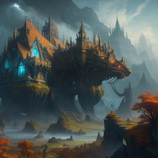 Fantastical Hamster: Detailed Matte Painting in Deep Color