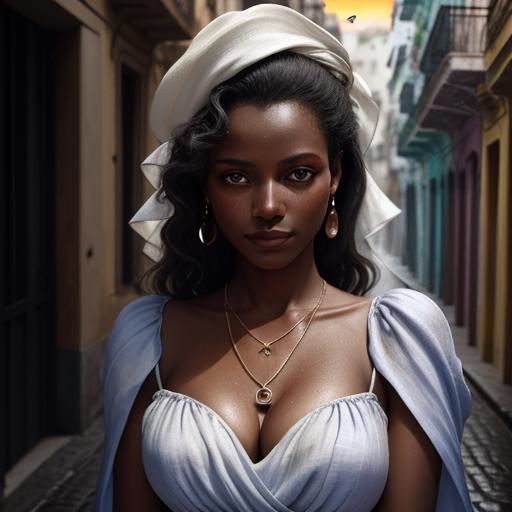 Cuban girl in street