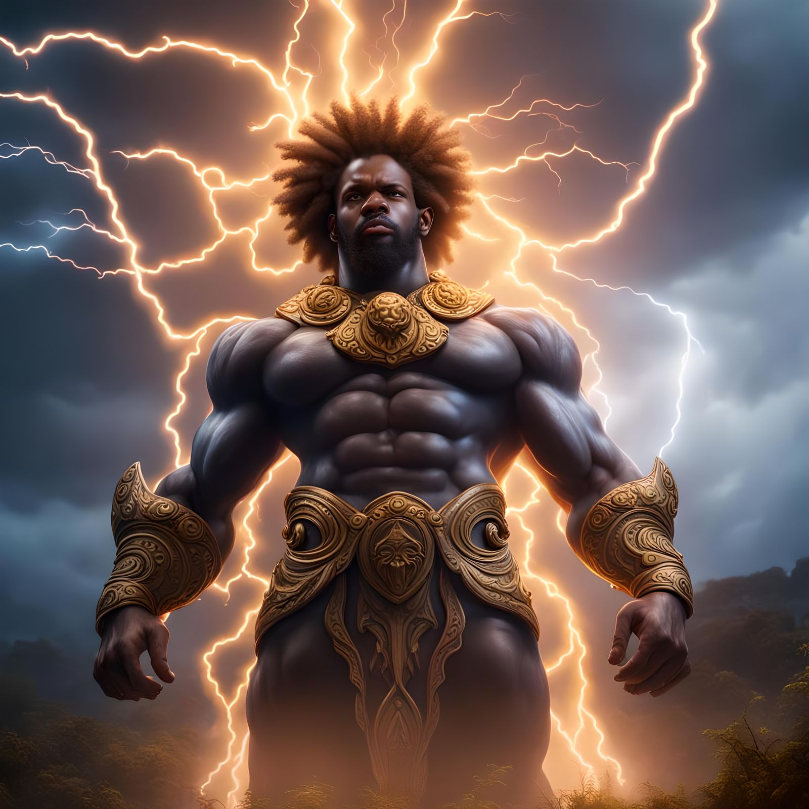 God of Lightning with Afro in Tornadoes