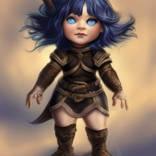 Fantasy Portrait of a Beautiful Halfling Woman