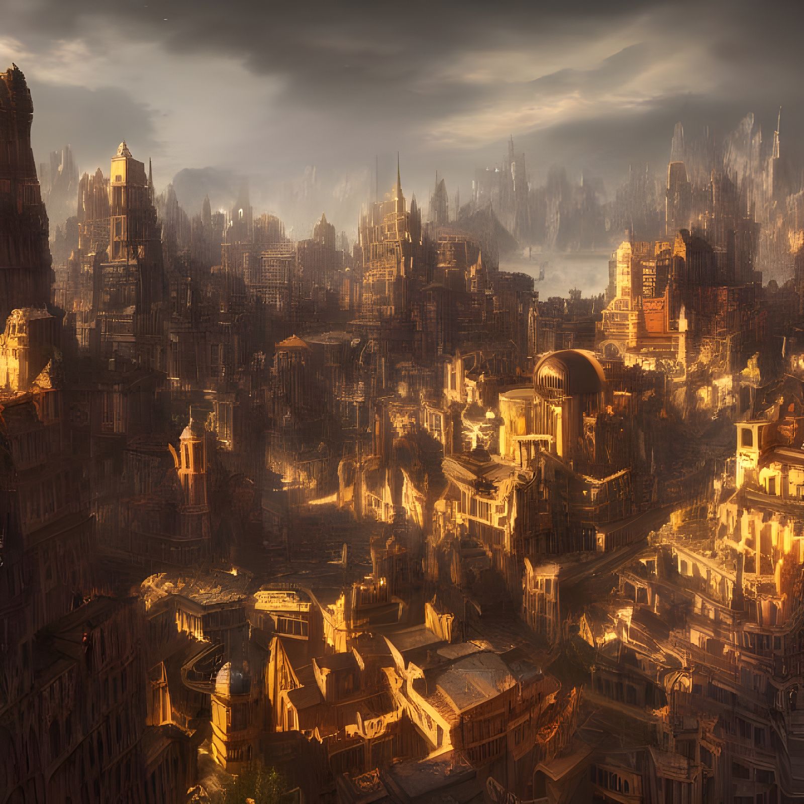 Renaissance City Under Siege: Detailed Matte Painting