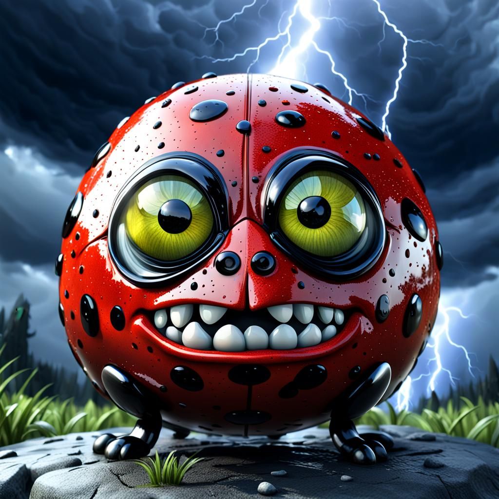 Ogre-Style Ladybug in Glass Orb