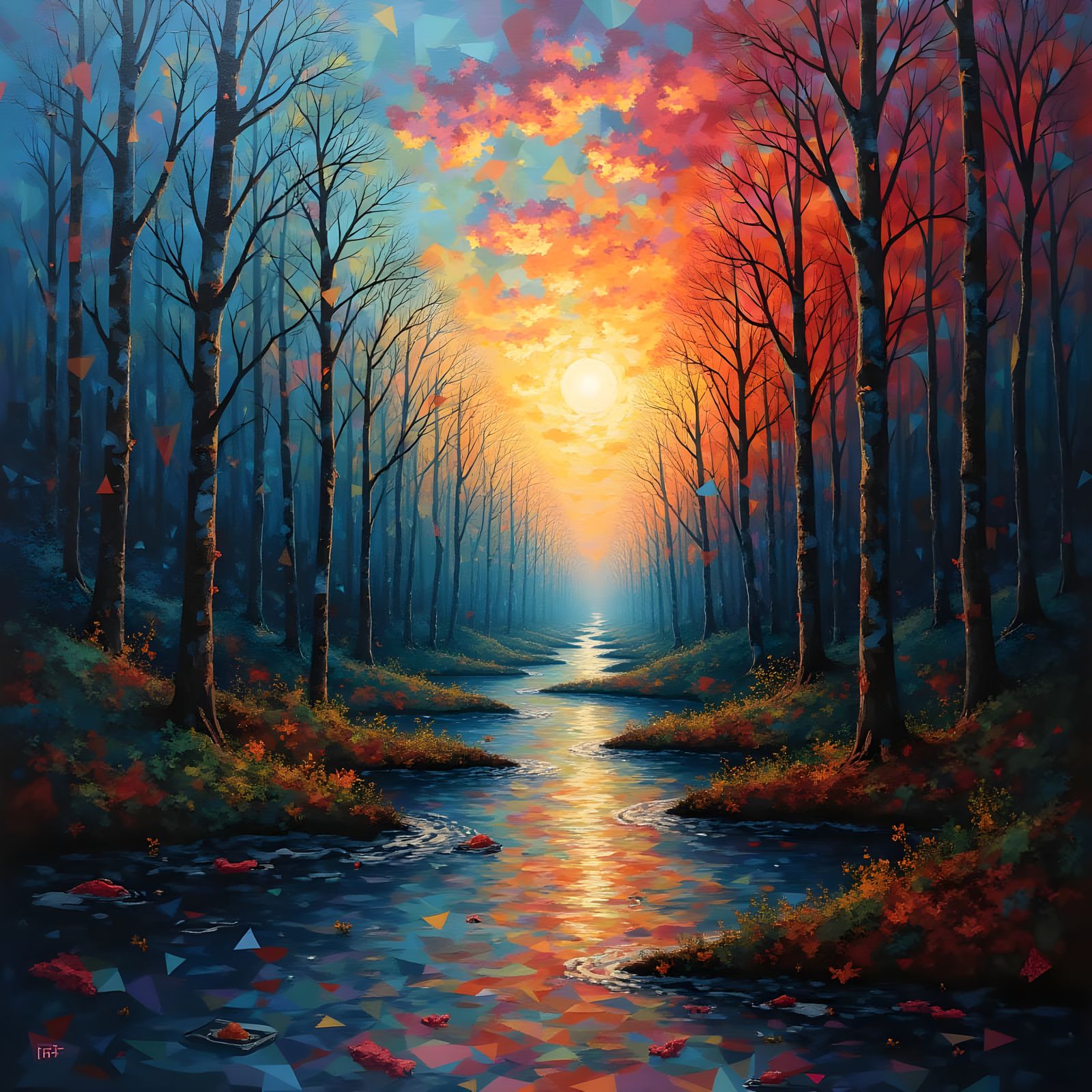 Endless Artistic Odyssey: A Multilayered Surreal Painting